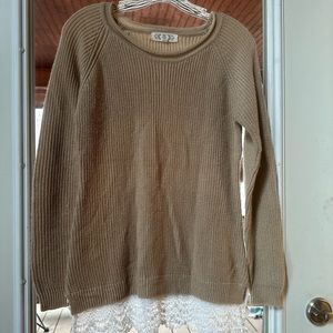 S 5/$15 (M too) SWEATER lace trim